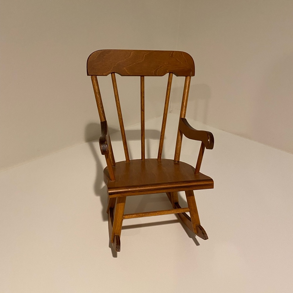 Wooden, doll, rocking chair